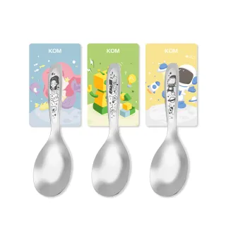 【KOM】夢想系列兒童平底匙-3入(三款各一 316不鏽鋼 兒童匙 湯匙)
