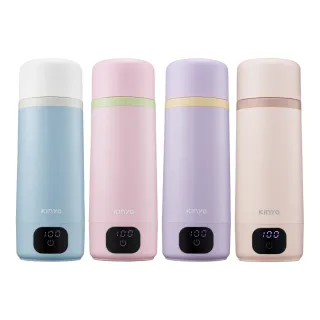 【KINYO】380ML智慧溫控寬電壓快煮杯/保溫杯/電熱水杯/燒水杯/加熱杯(國際電壓 WV-KHP1230)
