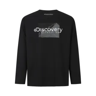 【Discovery Expedition】山峰印花長袖上衣 長袖T恤 機能上衣(DXRL2A054-BKS)