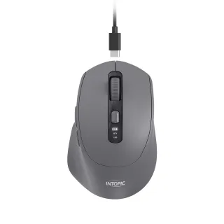【INTOPIC】MSW-D200 馭行者無線雙模充電滑鼠(螢幕顯示電量模式、藍芽與2.4G雙模式、充電式)