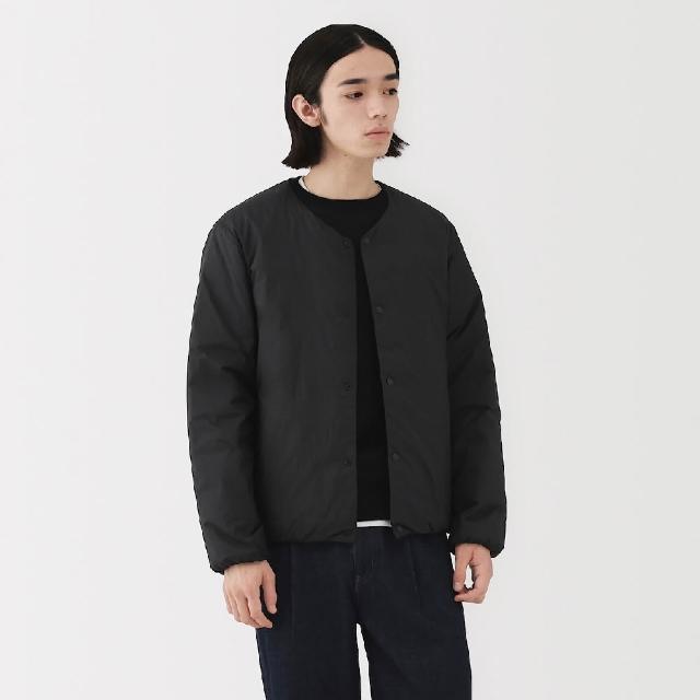 【MUJI 無印良品】男輕量羽絨可攜式無領外套(灰銀/深灰/黑色)