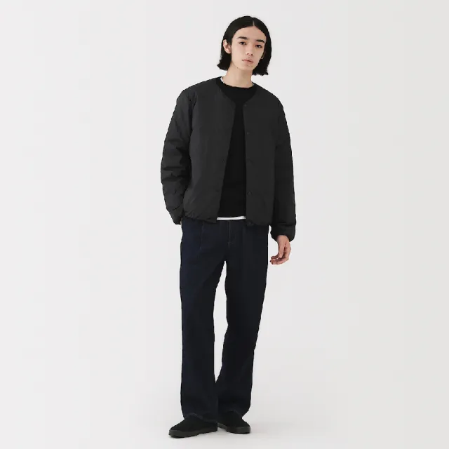 【MUJI 無印良品】男輕量羽絨可攜式無領外套(灰銀/深灰/黑色)