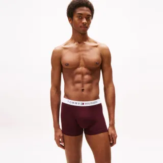 【TOMMY HILFIGER】官方旗艦館標誌腰帶棉質平口內褲 3 件套組_灰色