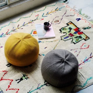 【MUJI 無印良品】泡芙懶骨頭沙發/小(灰/芥黃/棕/綠/黑x灰/藍/藍灰)