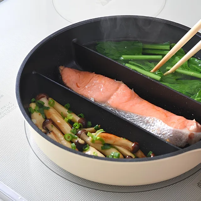 【Arnest】三格不沾料理煎鍋20cm(IH可用鍋具)
