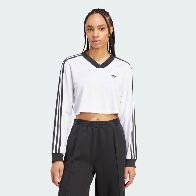 【adidas 愛迪達】ADICOLOR FOOTBALL 短版長袖上衣 女 - Originals JV9740