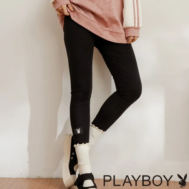 【PLAYBOY】基礎棉質彈性內搭長褲(黑色)