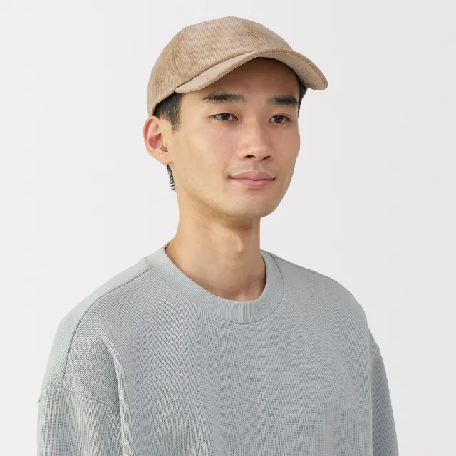 【MUJI 無印良品】吉貝木棉混燈芯絨棒球帽(米色/磚紅/黑色)