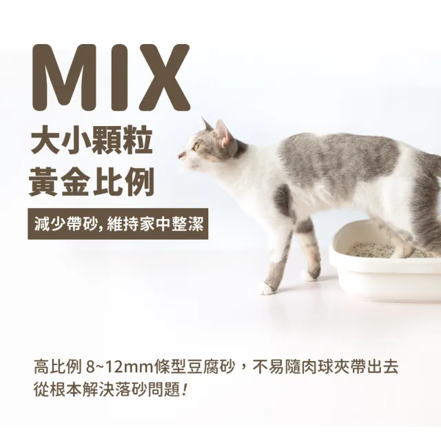 【汪喵星球】益生菌消臭 無痕砂（條型豆腐砂＋木薯砂）2.4kg(不黏底 近乎無塵 貓砂 凝結力升級)