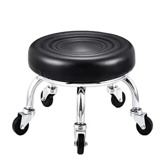 【poko】經典黑靜音萬向輪椅(園藝工作椅 矮凳 凳子 腳凳 圓凳 小輪椅 旋轉椅 工作椅 洗車椅)