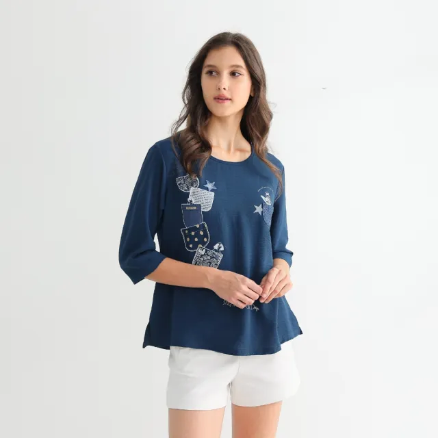 YASA 秋趣立線繡羽霧棉上衣