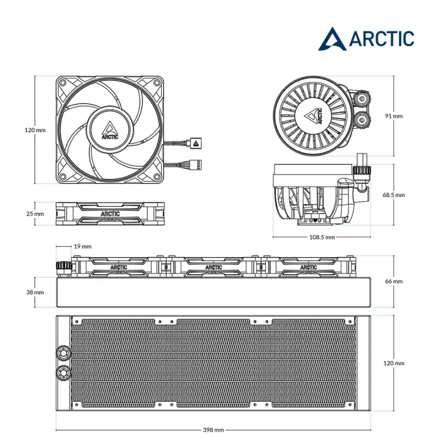 【Arctic】Liquid Freezer III Pro 360 A-RGB 白色(一體式水冷 水冷散熱器 CPU散熱器 ARGB風扇)