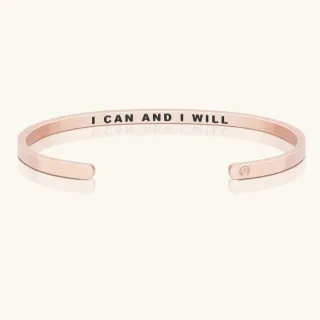 【MantraBand】美國悄悄話 I Can and I Will 我想要我得到 內側字款 玫瑰金手環(悄悄話手環)