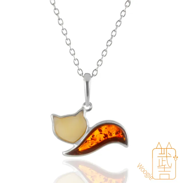 【Woogie武吉珠寶】琥珀蜜蠟設計師手作多寶貓咪項鍊(蜜蠟花珀可選20x14mm)