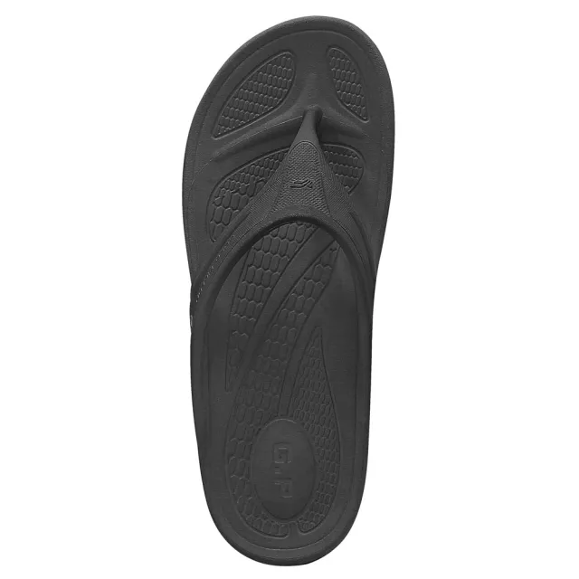【G.P】AQUOS男女款綠藻彈力防水人字拖鞋A5337-黑色(SIZE:36-44)