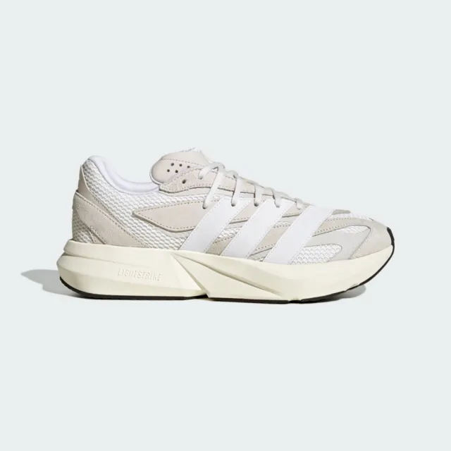 【adidas 愛迪達】愛迪達 Lightstride 男女 運動休閒鞋 舒適 米 白(JH6942)