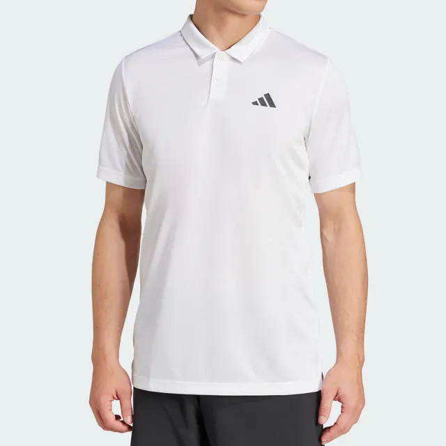 【adidas 愛迪達】Clima Polo 男款 白色 快速吸汗 Polo 衫 運動 休閒 短袖 JD8643