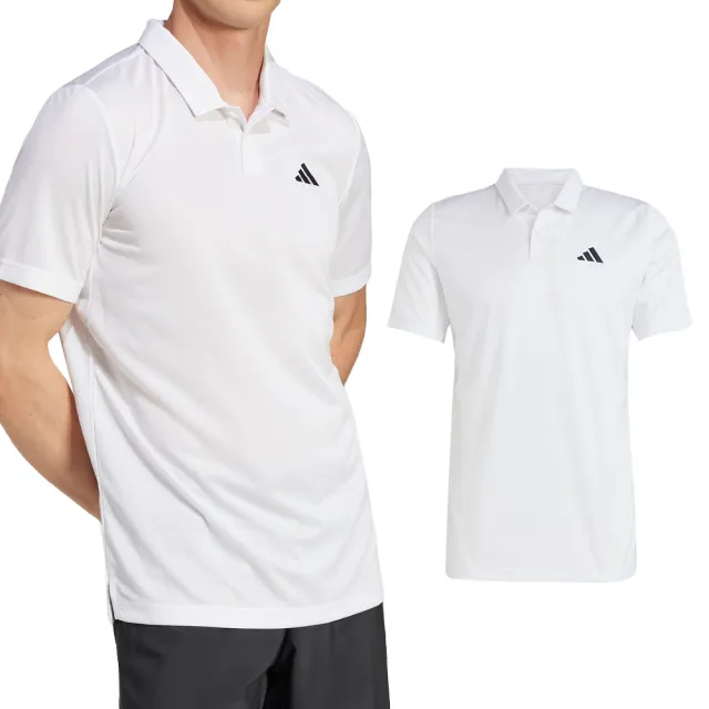 【adidas 愛迪達】Clima Polo 男款 白色 快速吸汗 Polo 衫 運動 休閒 短袖 JD8643