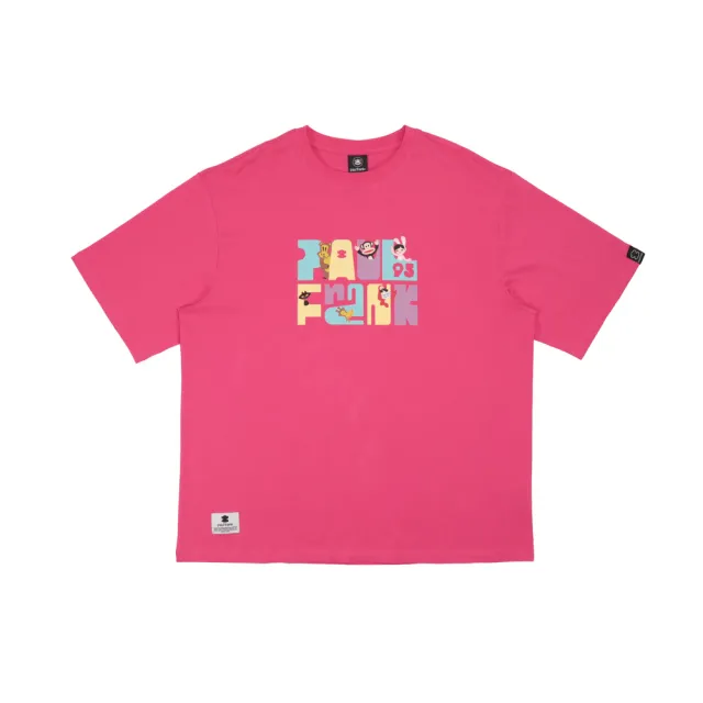 【Paul Frank 大嘴猴】官方直營  男女同款 印花字母 落肩 短袖T恤(共三色)