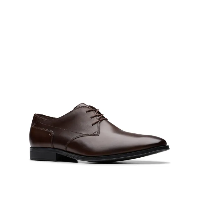 【Clarks】男鞋 Paulton Lace 寬楦素面德比紳士鞋 皮鞋(CLM83397D)