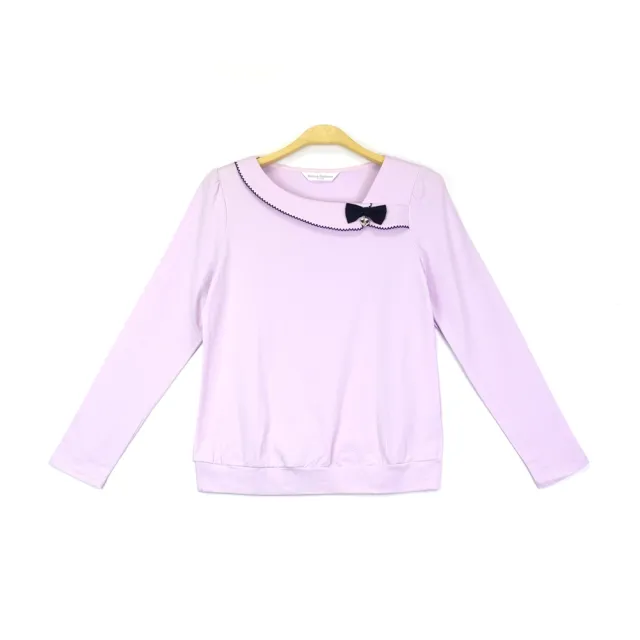 【Kinloch Anderson】甜美蝴蝶結不對稱翻領長袖上衣(KA1063034 藏青/粉紫)