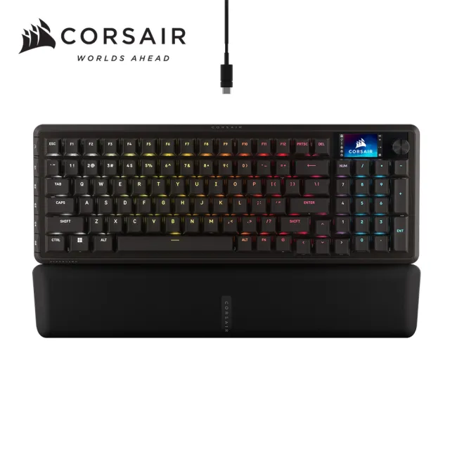 【CORSAIR 海盜船】VANGUARD 先鋒者 LCD RGB機械鍵盤(MLX線性紅軸/MLX觸感黃軸/MLX量子快軸｜黑．英文)