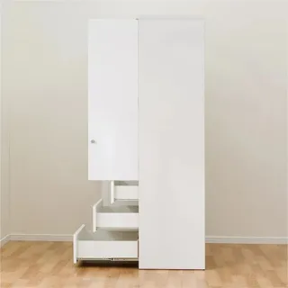 【NITORI 宜得利家居】◎多功能衣櫥 QUESS T 100MT WH(衣櫥 QUESS) 