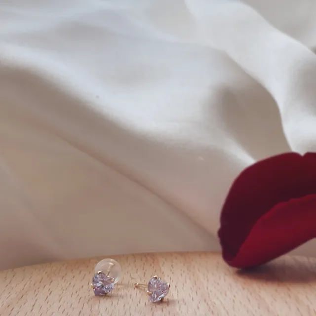 【City Diamond 引雅】網路獨家 18K 日本 晶鑽 黃K金 愛心 耳環 -三色任選(東京Yuki系列)