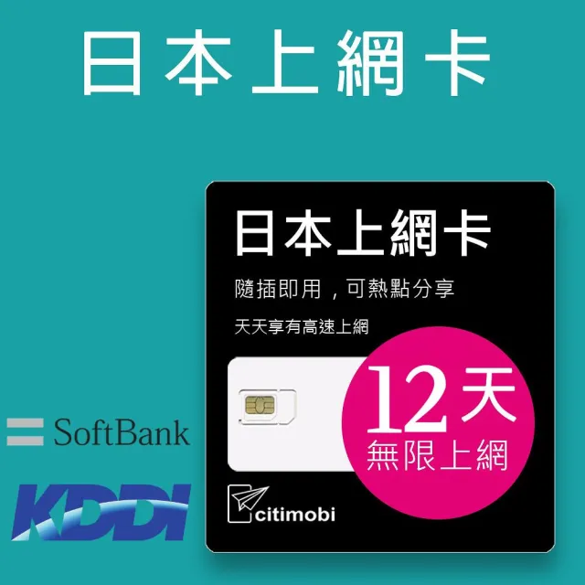 【citimobi】日本上網卡-12天吃到飽降速(日本網卡 日本網路 日本 網卡 網路 上網 sim卡)