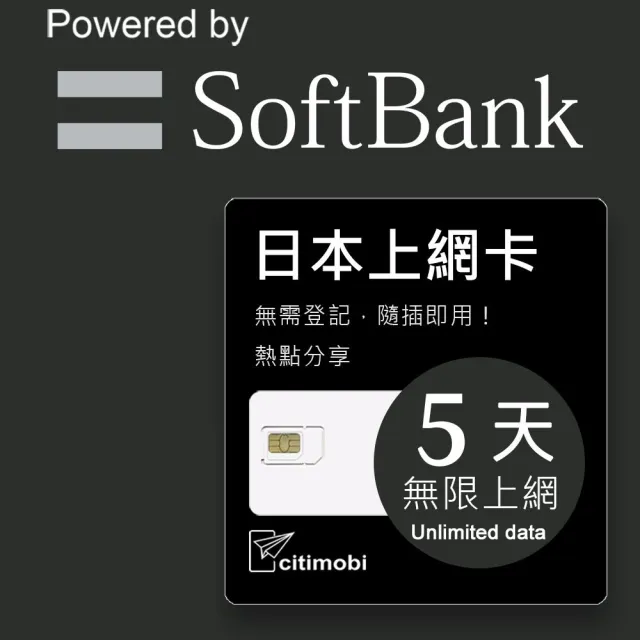 【citimobi】日本上網卡5天吃到飽(2GB/日高速流量 日本 網卡 網路 上網 sim卡)