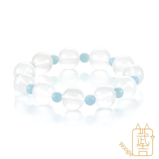 【Woogie武吉珠寶】奶白晶海藍寶手鍊(6-13mm)