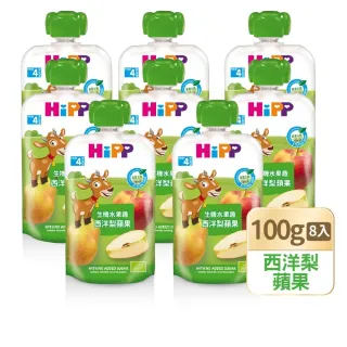 【HiPP】喜寶生機水果趣100g*6入(西洋梨蘋果)