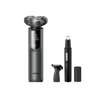 【KINYO】三刀頭極速快充水洗刮鬍刀+二合一充電鼻毛修容組(1+1超值組合)