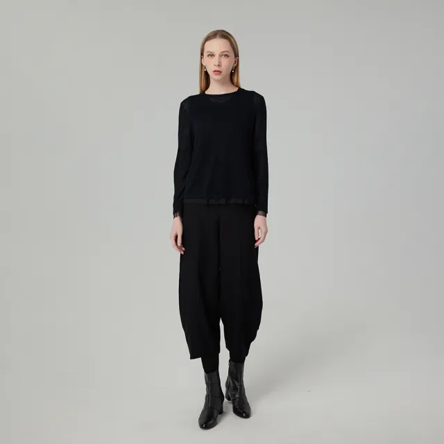 【giordano ladies】拚紗設計針織衫(多色任選)