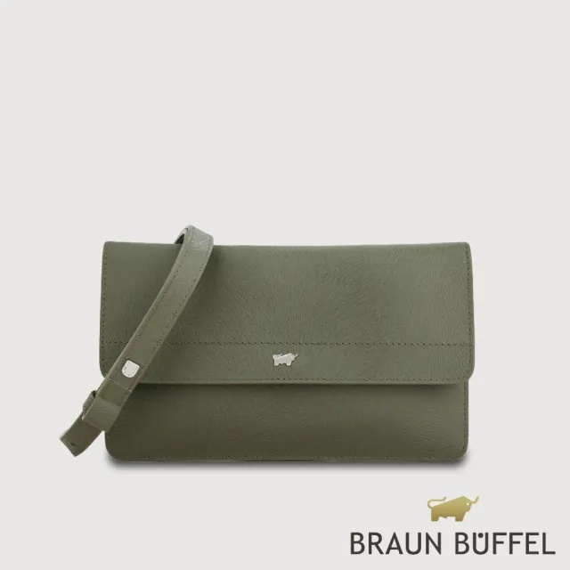 【BRAUN BUFFEL 德國小金牛】依雅娜-A 萬用包-海藻綠(BF872-713-SP) 錢包送禮推薦