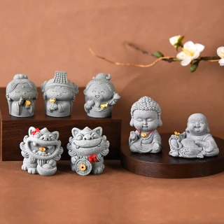 【金緻品】黃金擺件 祈福小石像 0.04錢(多選 水晶樹 貓咪 元寶 古錢 小金豆 月老 媽祖 石獅子 青砂石 迷你)