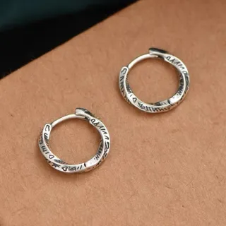 【KT DADA】銀製耳環 潮男配件 輕奢感造型 百搭飾品 莫比烏斯設計 中性耳環 個性耳環 扭結耳飾  