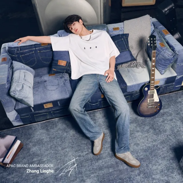 【Lee】男裝 短袖T恤 / 張凌赫同款 共2色 舒適版型(LB502086K11/LB502086K15)