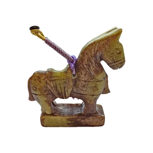 【藏古祥館】和田玉王馬 SQA44(和田玉 宗教開運)
