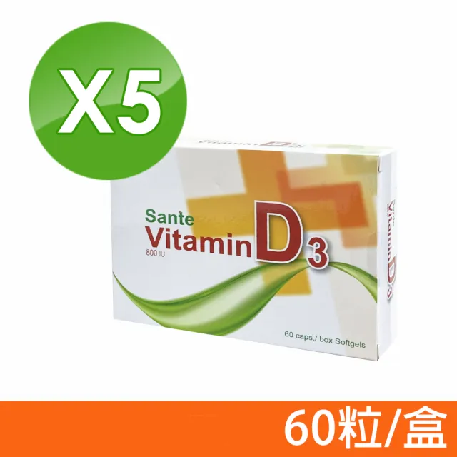 【善得】維生素D3 高單位800IU 液態軟膠囊 5入組(60顆/盒)