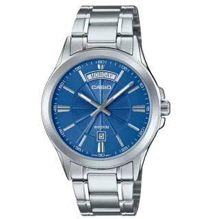 【CASIO 卡西歐】扇形型男商務鋼帶錶(MTP-1381D-2A)