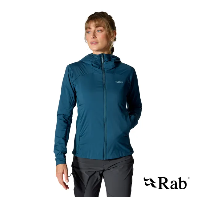 【RAB】Xenair Alpine Flex Jacket 防風化纖刷毛連帽外套 女款 暴風藍 #QIP42