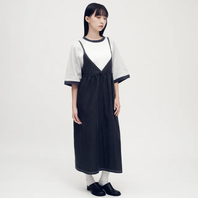 【plain-me】SAAKO 女裝 女短袖 短tee 短袖上衣 短t 竹節棉拼色_SAA0037-252