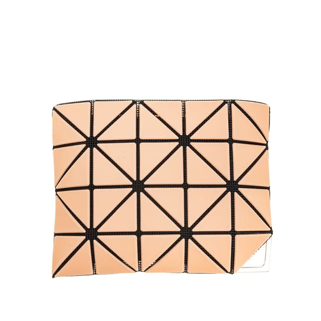 【ISSEY MIYAKE 三宅一生】BAOBAO  新款霧面三角格拉鍊零錢包附鍊帶(SHERBET ORANGE)