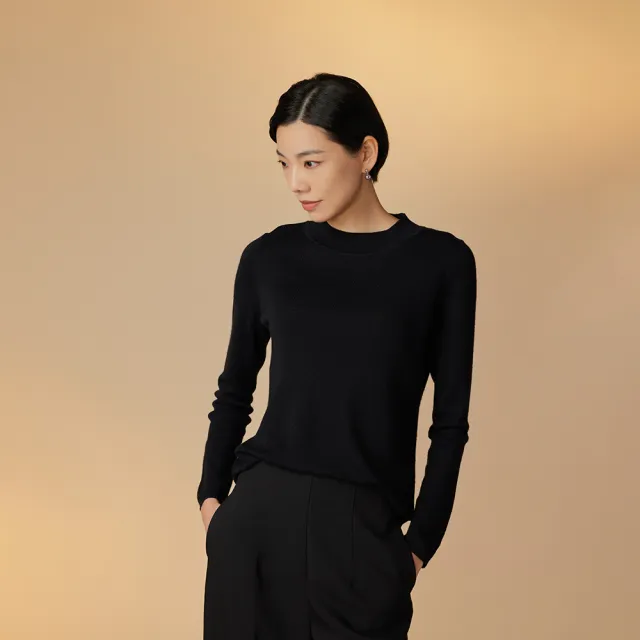 【giordano ladies】高領圓弧下擺針織上衣(02353568)