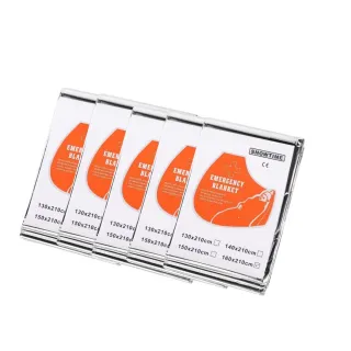 5入組橘銀色急救毯210X160急救包應急毯防災緊急救生毯百岳保溫毯體溫應急睡袋 緊急高山救援(急救毯)