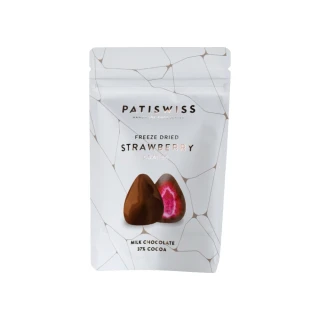 PATISWISS 帕蒂西 凍乾草莓夾餡牛奶巧克力(80g 巧克力 草莓凍乾)