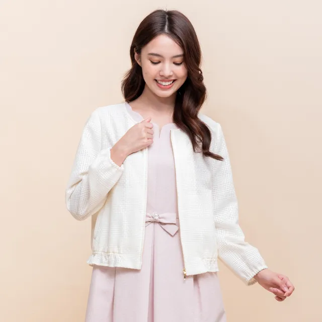 【perng yuh 芃諭名品】約甜緻美 輕透 暗格紋 外套(2025 AW Collection｜4C秋冬新品上市)