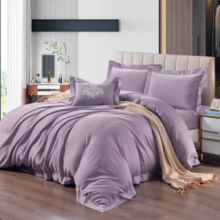 【Grace Life】雙人 頂極尊貴100支100%天絲四件式兩用被床包組(加碼贈同色系刺繡抱枕一顆)