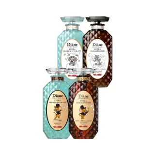 【Moist Diane 黛絲恩】完美極潤修護 洗護三件組(洗髮精450mlx2+護髮素450mlx1 湯姆貓與傑利鼠包裝)